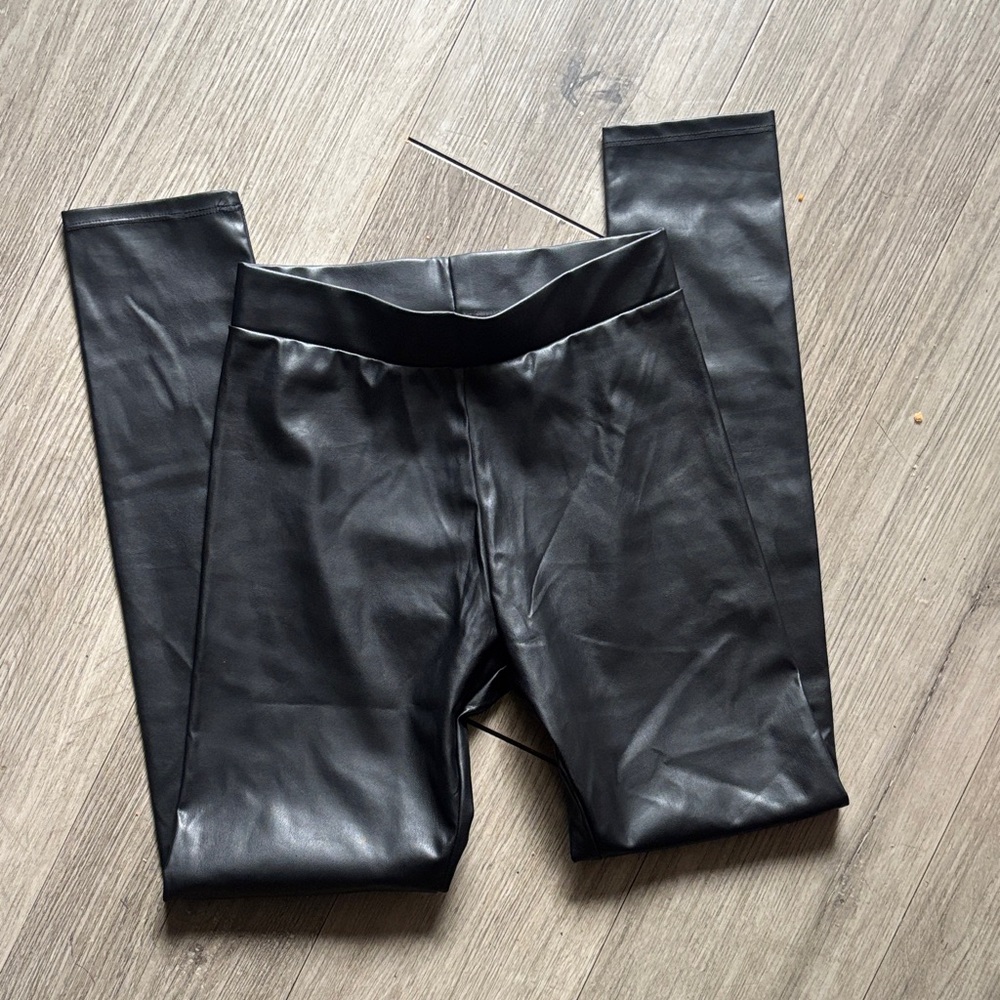 H&M Kids Black Faux Leather Leggings